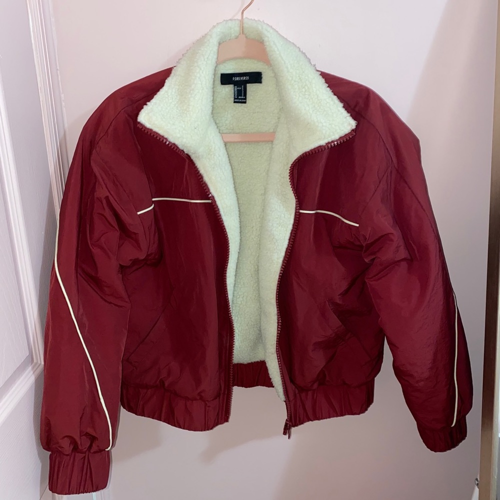 sherpa lined windbreaker jacket